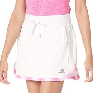 Adidas Womens Gradient 15-Inch Golf Skort white/pink drawstring waist size XL